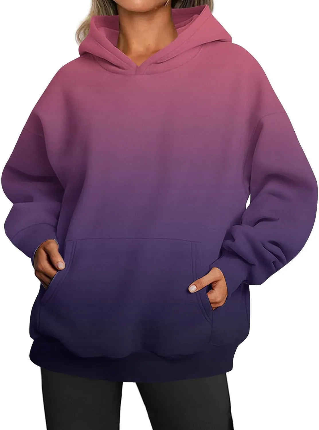 Camo Sweatshirt for Women Oversized Crewneck Hoodies Y2K Novelty Hoodie Maple-Leaf Fleece Hooded Sweatshirts Pocket