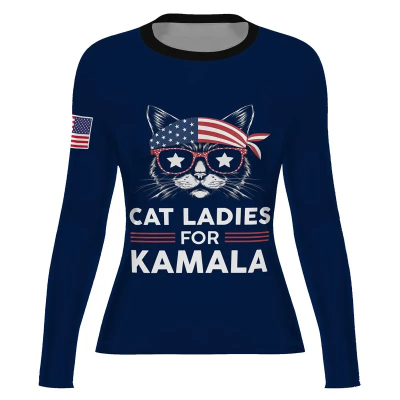 Cat Ladies For Kamala Women's Long Sleeve Rash Guard