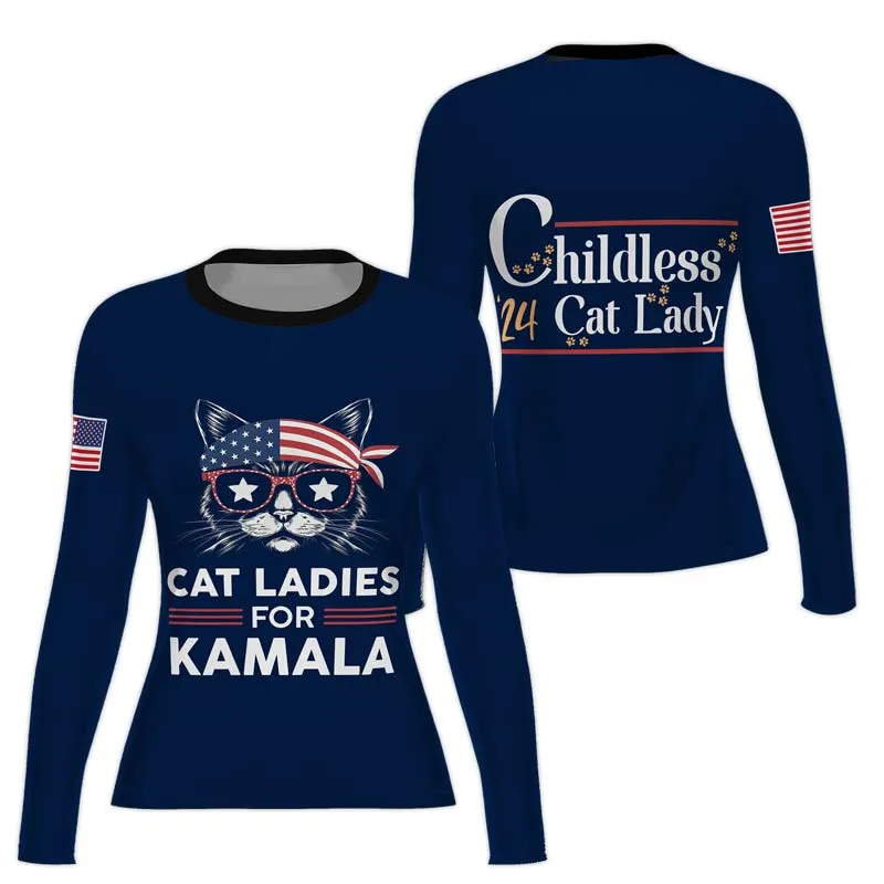 Cat Ladies For Kamala Women's Long Sleeve Rash Guard