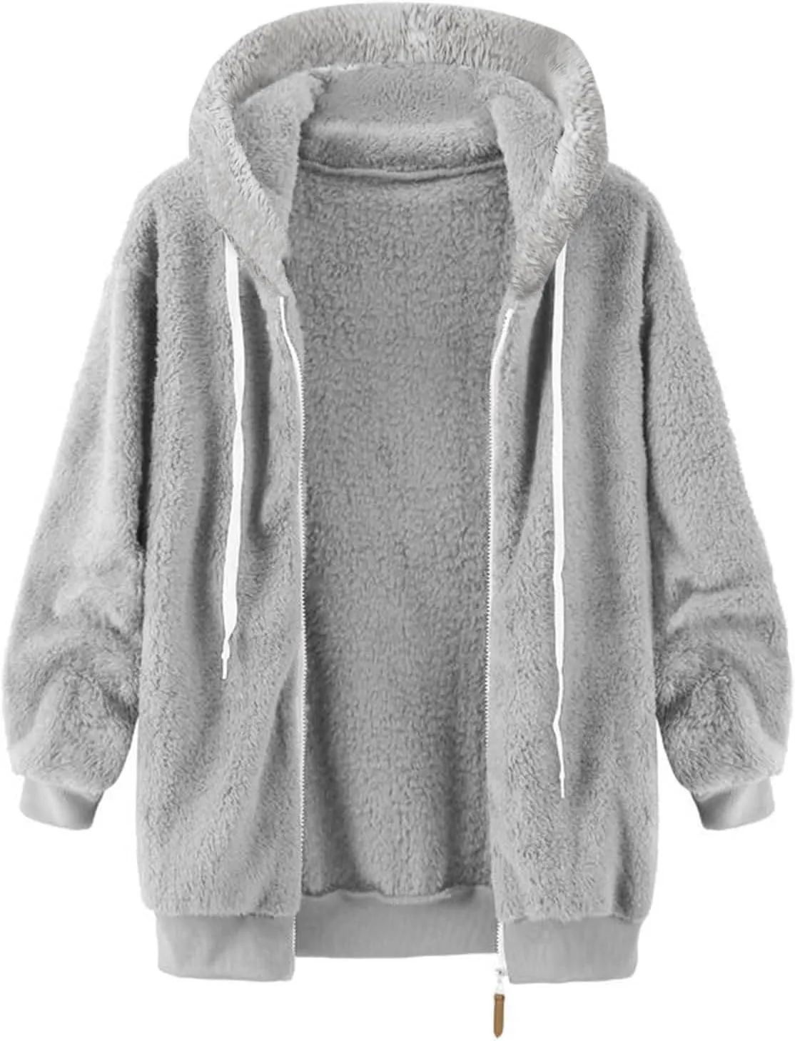 Cbcbtwo Fuzzy Fleece Jacket for Women 2025 Plus Size Warm Winter Coats Fluffy Sherpa Hoodie Zip up Casual Cardigan Outerwear