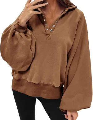 Ceboyel Oversized Sweatshirts for Women Lantern Sleeve Pullover Loose Fit Trendy Hoodies Trending Winter Outfits Clothes 2023