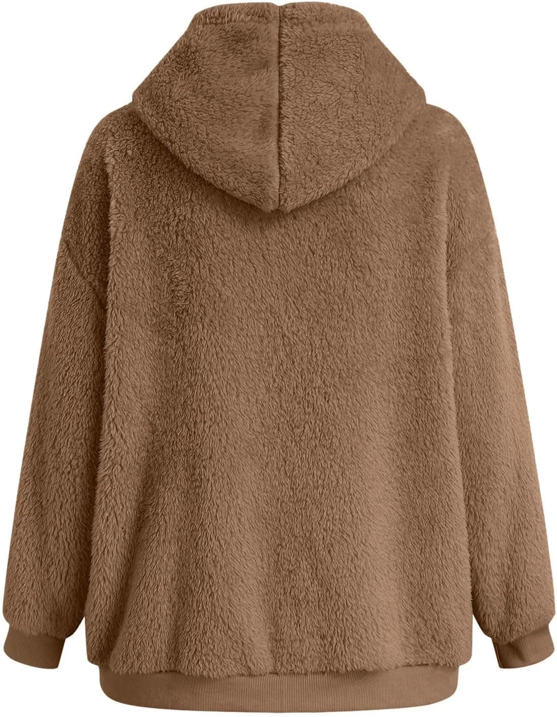 Ceboyel Women 2023 Fleece Oversized Jacket Long Sleeve Casual Fall Hoodie Full Zip Up Sweatshirt Winter Coats Outerwear