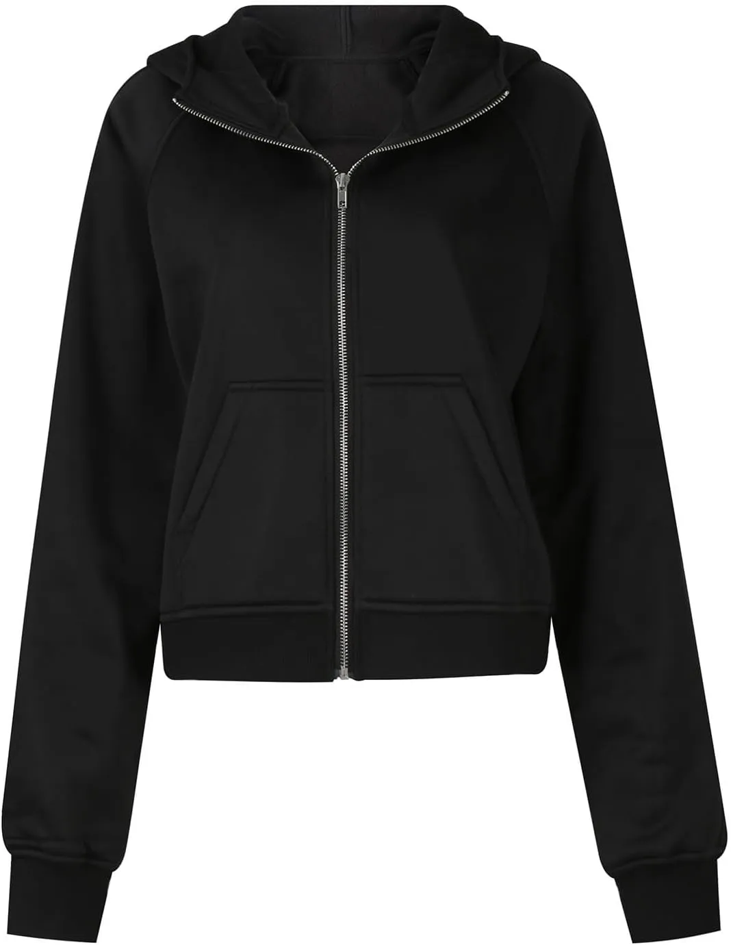 Ceboyel Women Full Zip Up Cropped Hoodie Oversized Sweatshirt Trendy Y2K Fleece Jackets Fall Winter Outfits Clothes 2023