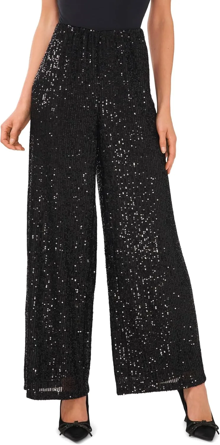 CeCe Pull-On Elastic Waist Wide Leg Pants