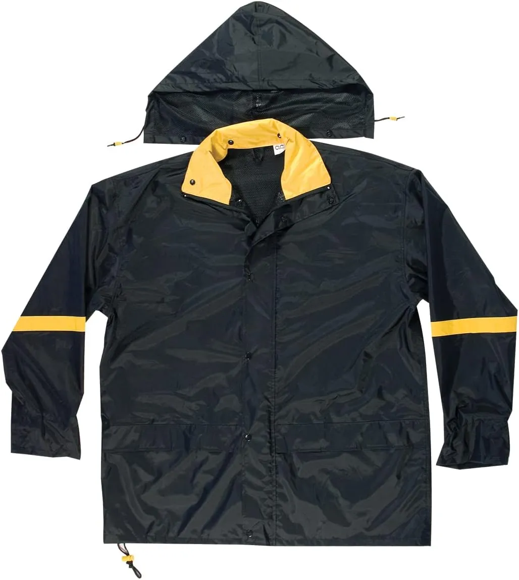CLC Custom Leathercraft Rain Wear R103M Black Nylon 3-Piece Rain Suit, Medium