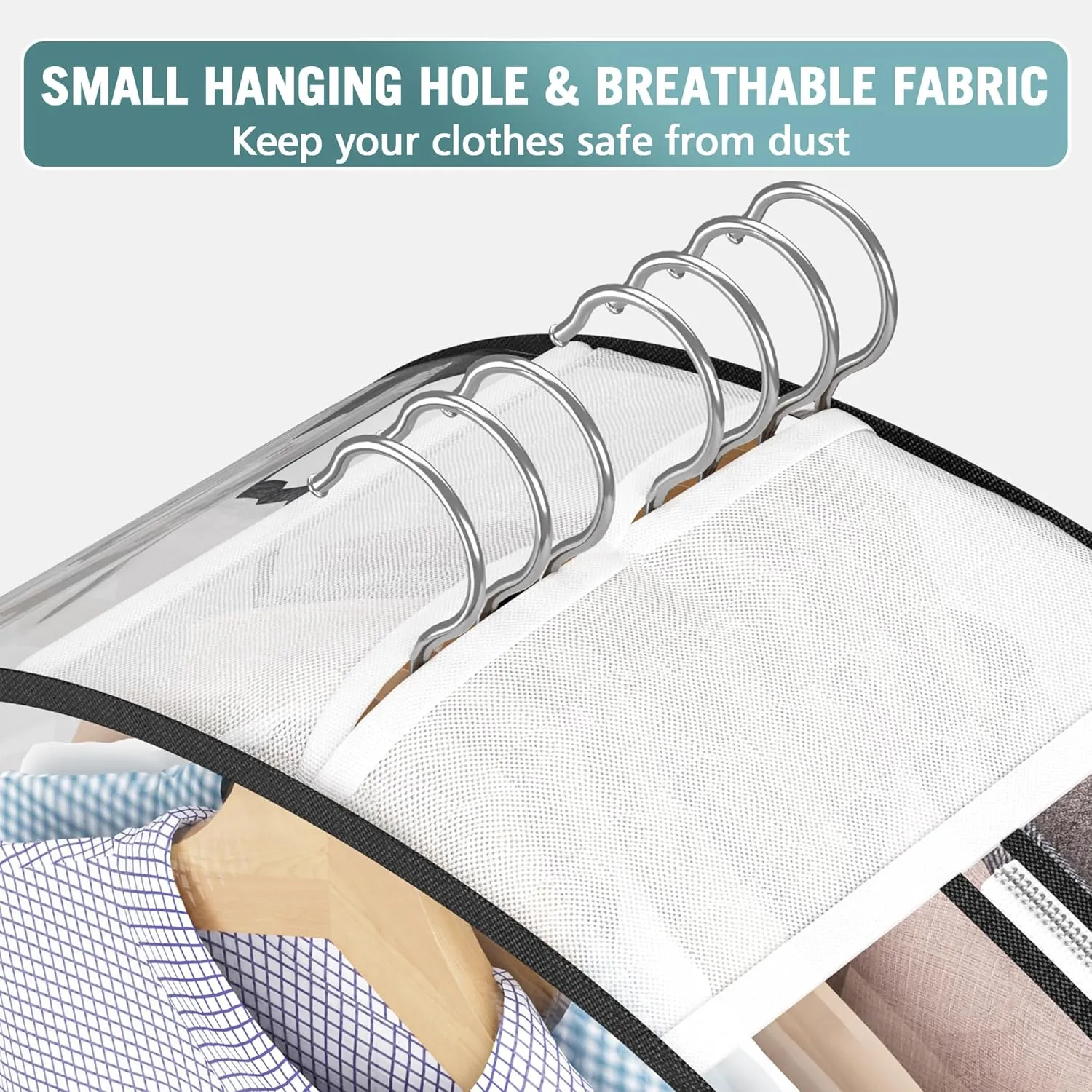 Clear Garment Bag for Hanging Clothes 10 Gusseted, 50 Suit Bags for Open Closet Storage Plastic Clothes Cover for Coat, Dress, Shirts, Fur, Jacket, Wardrobe Protectors, 4 Pack