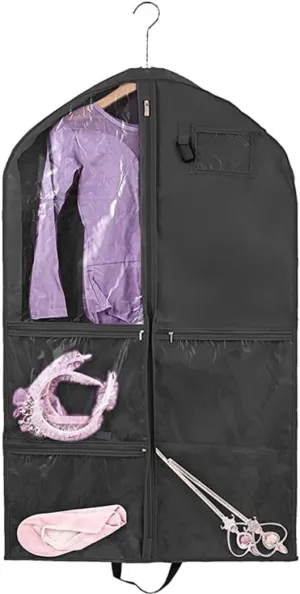 Clothes Cover 39" Suit Bags Travel Garment Bags for Hanging Clothes with Visual Window, 3 Pack Suit Bags (Color : Black, Size : 100 * 60 * 8cm)