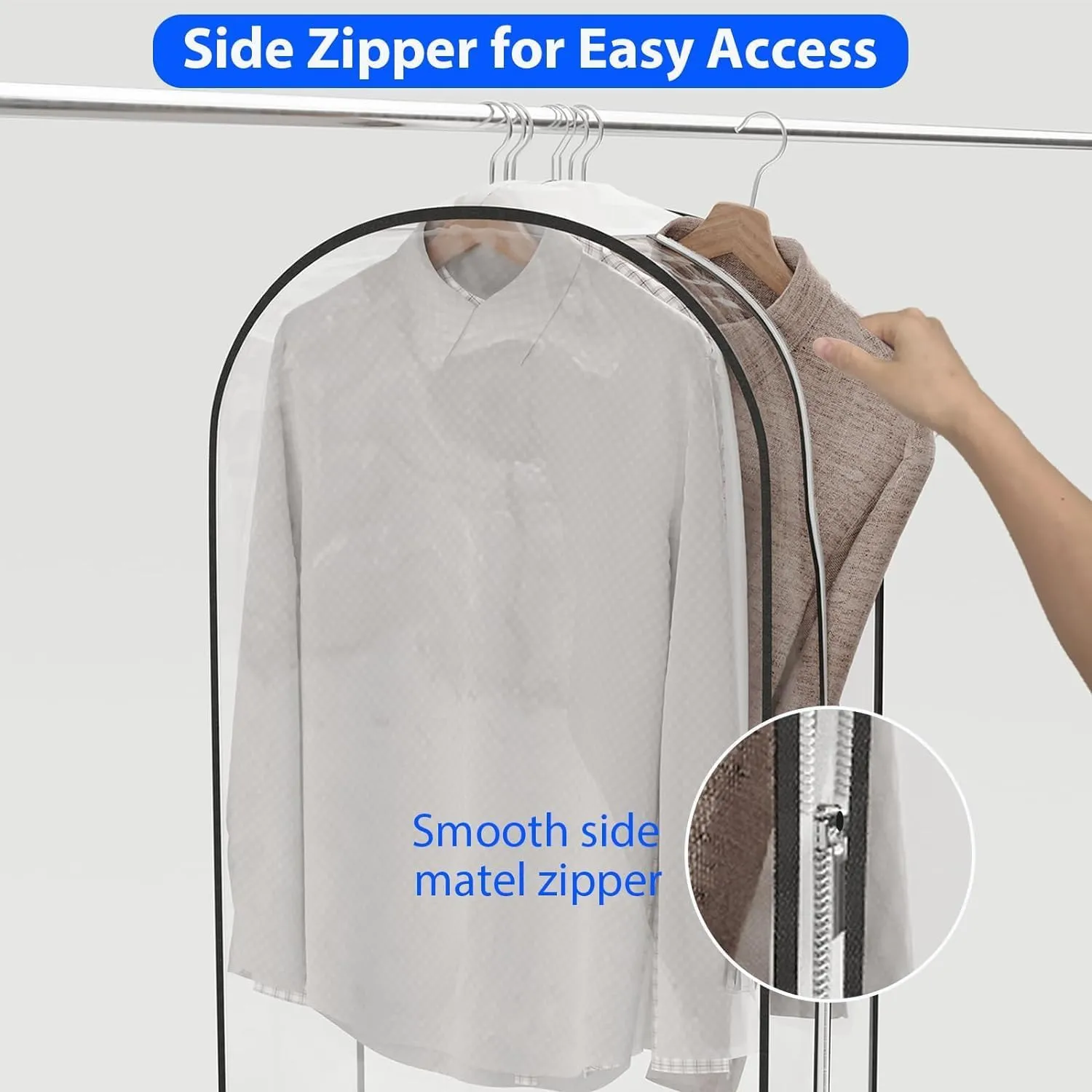 Clothes Cover 4 Pack 40 Clear Garment Bag for Hanging Clothes with 10 Gusseted Suit Bags Suit Bags