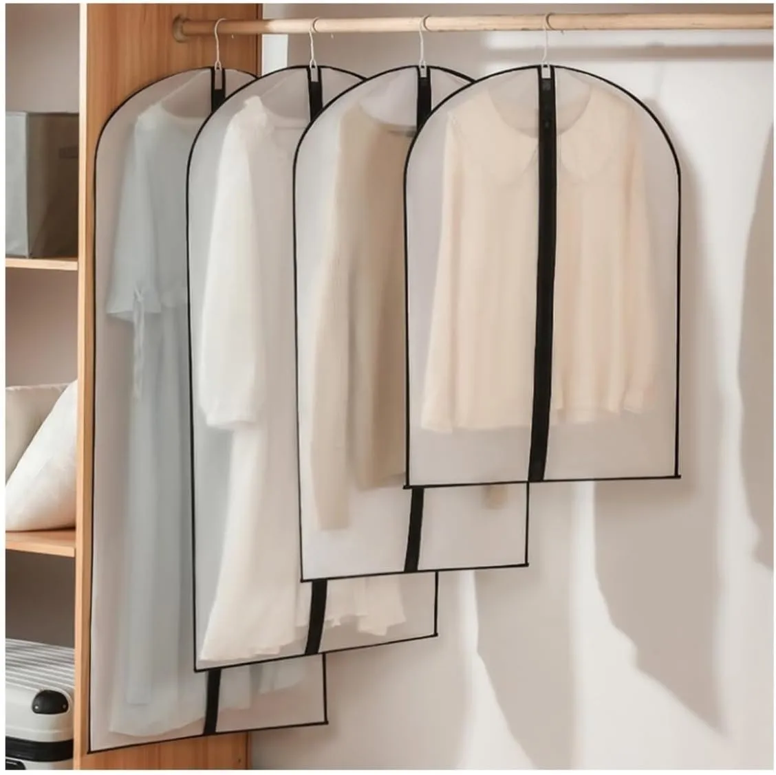 Clothes Cover 4 Packs Clear Garment Bags Costume Bag for Travel Hanging Clothes Storage Suit Bags Suit Bags