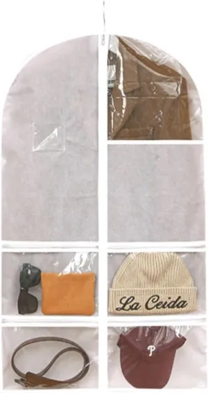 Clothes Cover 5pcs Garment Bag Hanging Clothes Storage with Zipper 4 Large Pockets Suit Bags Suit Bags (Color : A, Size : 60 * 100cm)