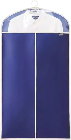 Clothes Cover 5pcs Hanging Garment Bag Gowns Garment Covers Half Clear Zipper Clothes Suit Bags Suit Bags (Color : Blue, Size : 90 * 60cm)