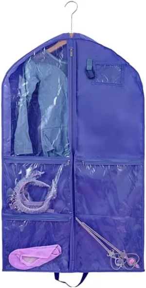 Clothes Cover Hanging Garment Bag with Zipper Pockets 40 Inch Clothes Bag Dance Costume Suit Bags (Color : Blue, Size : 4pcs)
