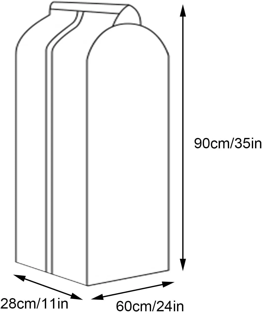Clothes Covers Protecting Dusts, Garment Bags, Fully Sealed with Clear PVC Window and Metal Zipper Opening, Suitable for Jackets, Coats(Beige,28x60x90cm x24x35in)