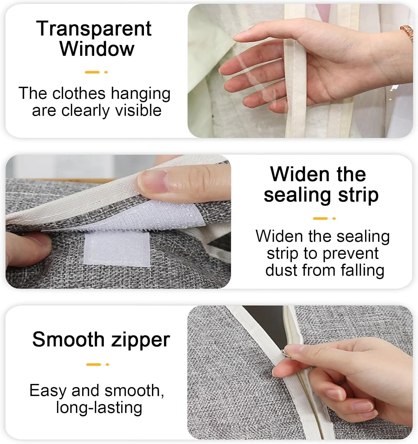 Clothes Covers Protecting Dusts, Garment Bags, Fully Sealed with Clear PVC Window and Metal Zipper Opening, Suitable for Jackets, Coats(Beige,28x60x90cm x24x35in)