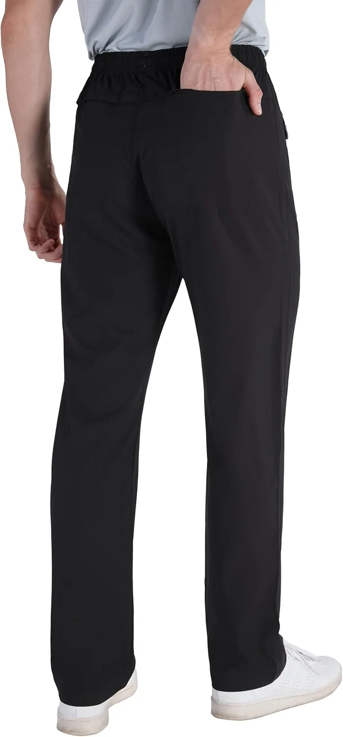 clothin Mens Workout Athletic Pants Elastic-Waist Drawstring Pants for Sport Exercise Travel,Quick-Dry,Stretchy
