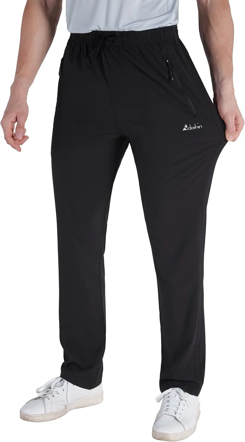 clothin Mens Workout Athletic Pants Elastic-Waist Drawstring Pants for Sport Exercise Travel,Quick-Dry,Stretchy