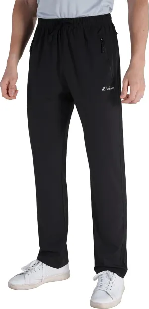 clothin Mens Workout Athletic Pants Elastic-Waist Drawstring Pants for Sport Exercise Travel,Quick-Dry,Stretchy
