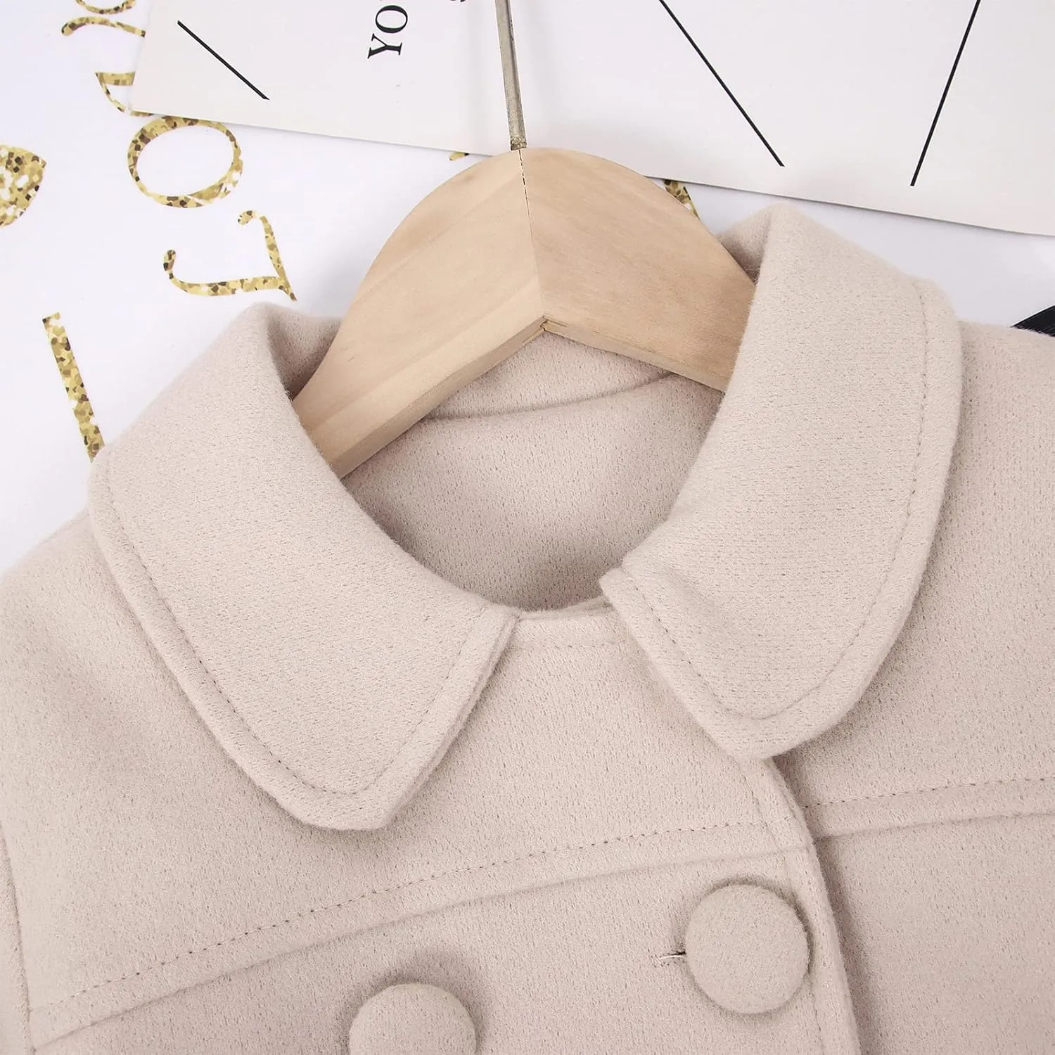 CM C&M WODRO Girls Dress Coat Kids Winter Warm Jacket Long Sleeve Button Trench Coat Pocket Long Peacoat Outerwear 2-7 Years