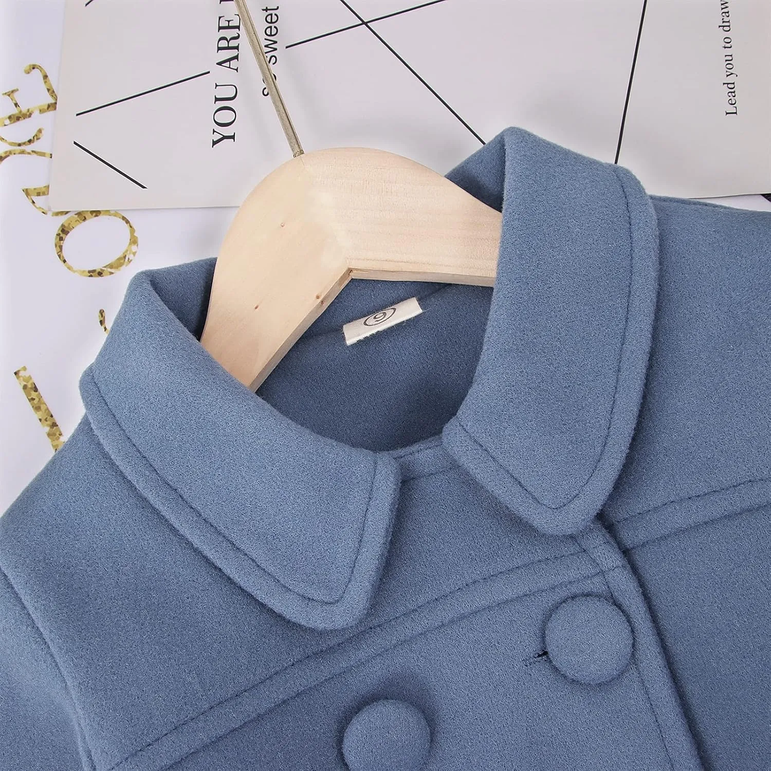 CM C&M WODRO Girls Dress Coat Kids Winter Warm Jacket Long Sleeve Button Trench Coat Pocket Long Peacoat Outerwear 2-7 Years