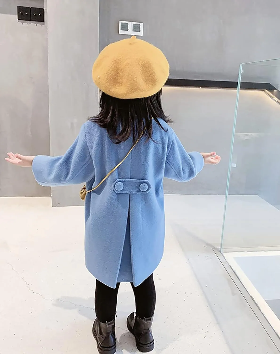 CM C&M WODRO Girls Dress Coat Kids Winter Warm Jacket Long Sleeve Button Trench Coat Pocket Long Peacoat Outerwear 2-7 Years