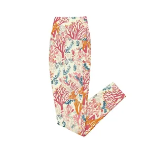 Coral Reef Eco Swim Leggings With Pockets