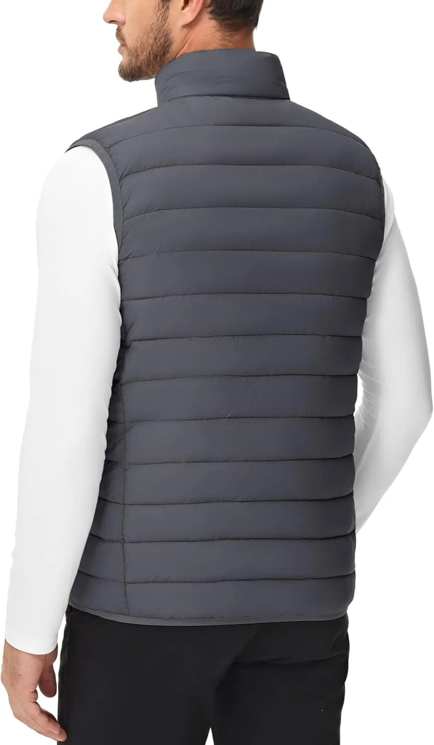 Cotrasen Men's Puffer Lightweight Vest Packable Outerwear Vest Warm Winter Outdoor Sleeveless Jacket for Travel Running