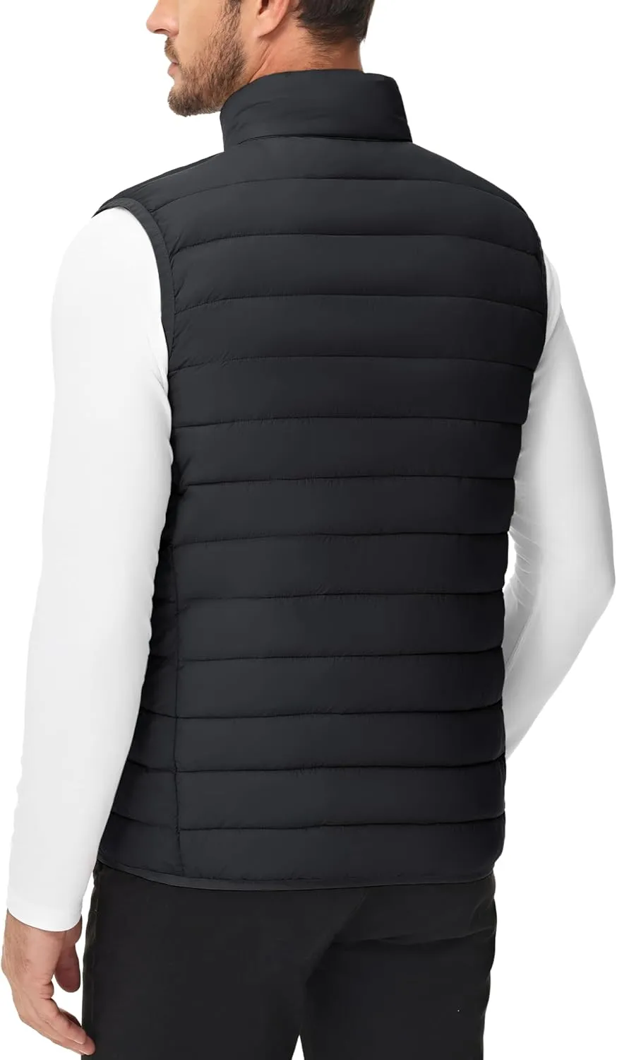Cotrasen Men's Puffer Lightweight Vest Packable Outerwear Vest Warm Winter Outdoor Sleeveless Jacket for Travel Running