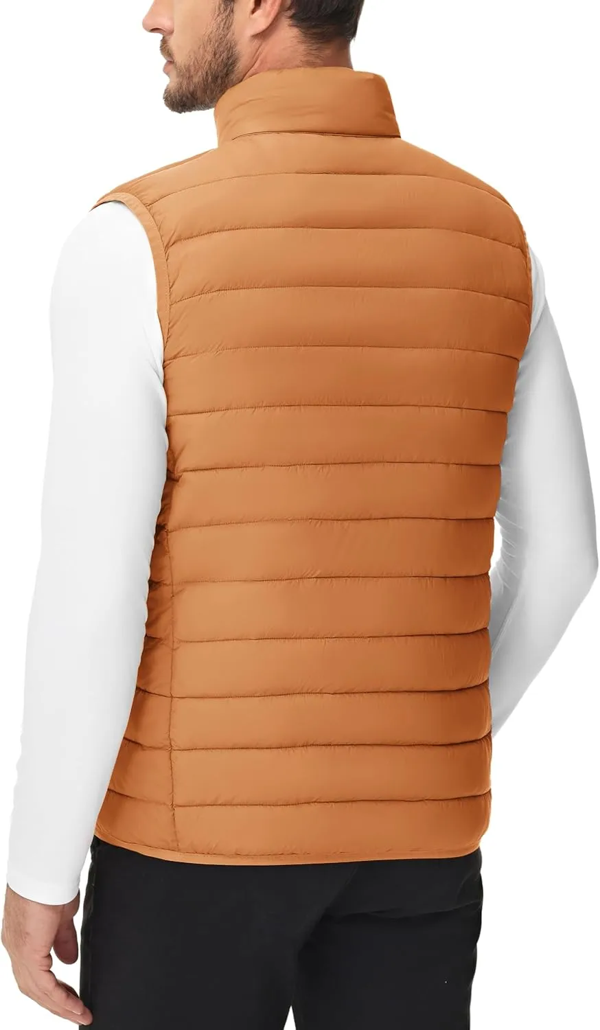 Cotrasen Men's Puffer Lightweight Vest Packable Outerwear Vest Warm Winter Outdoor Sleeveless Jacket for Travel Running