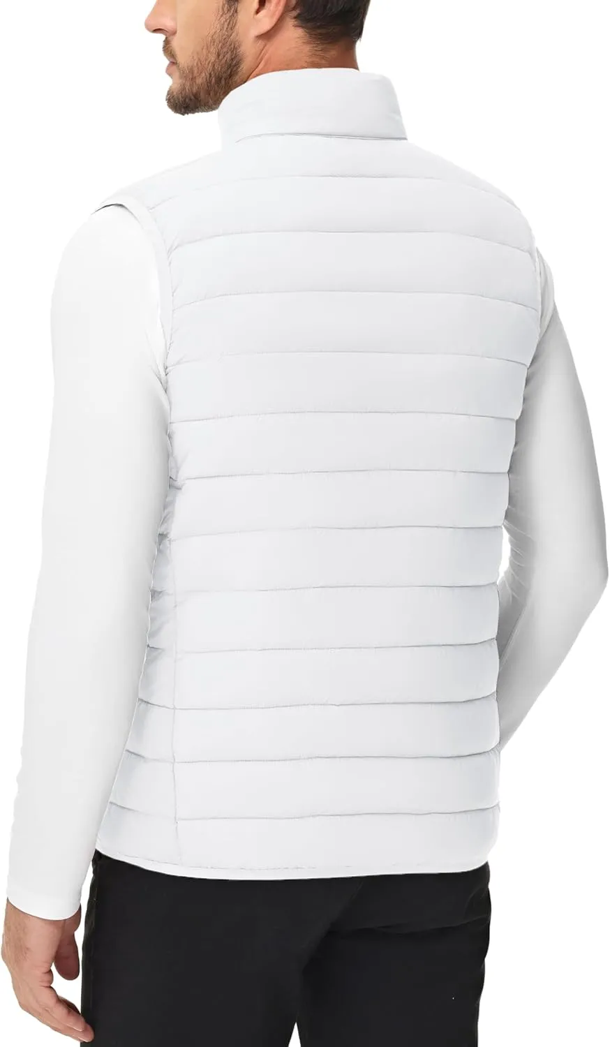 Cotrasen Men's Puffer Lightweight Vest Packable Outerwear Vest Warm Winter Outdoor Sleeveless Jacket for Travel Running