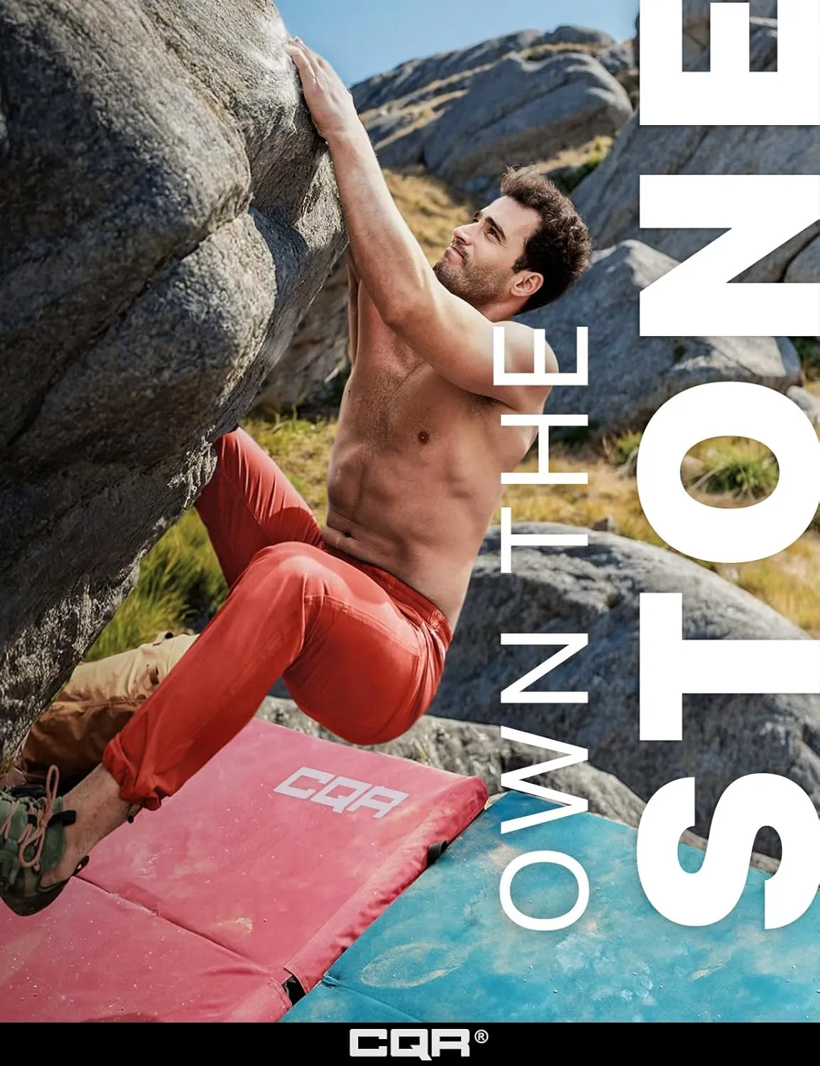 CQR Men's Lightweight Vent Hiking Pants, Water-Resistant & Breathable Sports Outdoor Athletic Pants with Elastic Waist