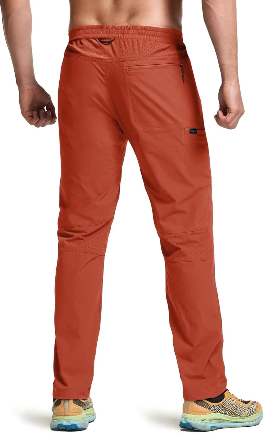 CQR Men's Lightweight Vent Hiking Pants, Water-Resistant & Breathable Sports Outdoor Athletic Pants with Elastic Waist