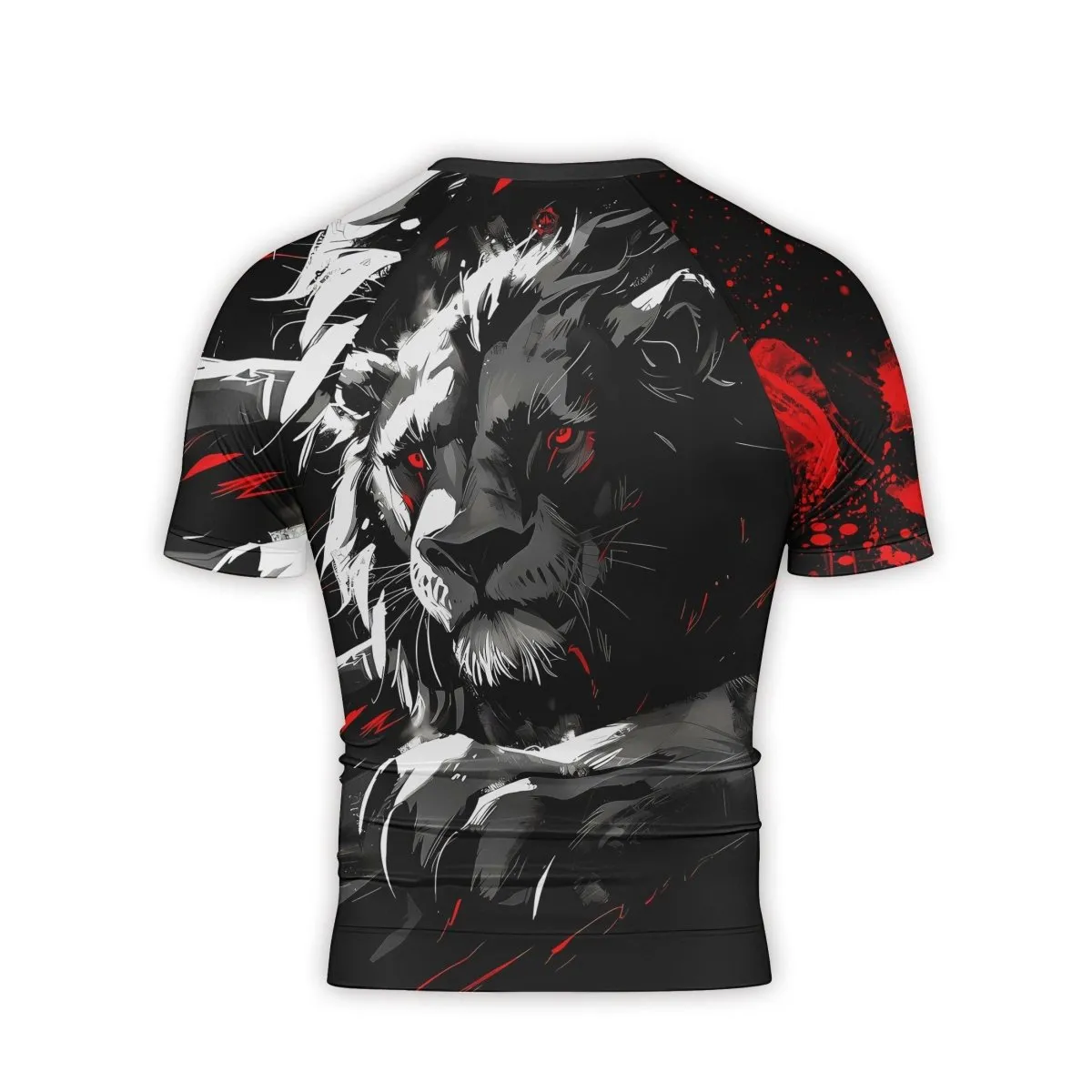 Dangerous Lion Men's Short Sleeve Rash Guard