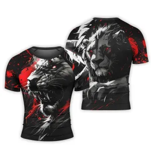 Dangerous Lion Men's Short Sleeve Rash Guard