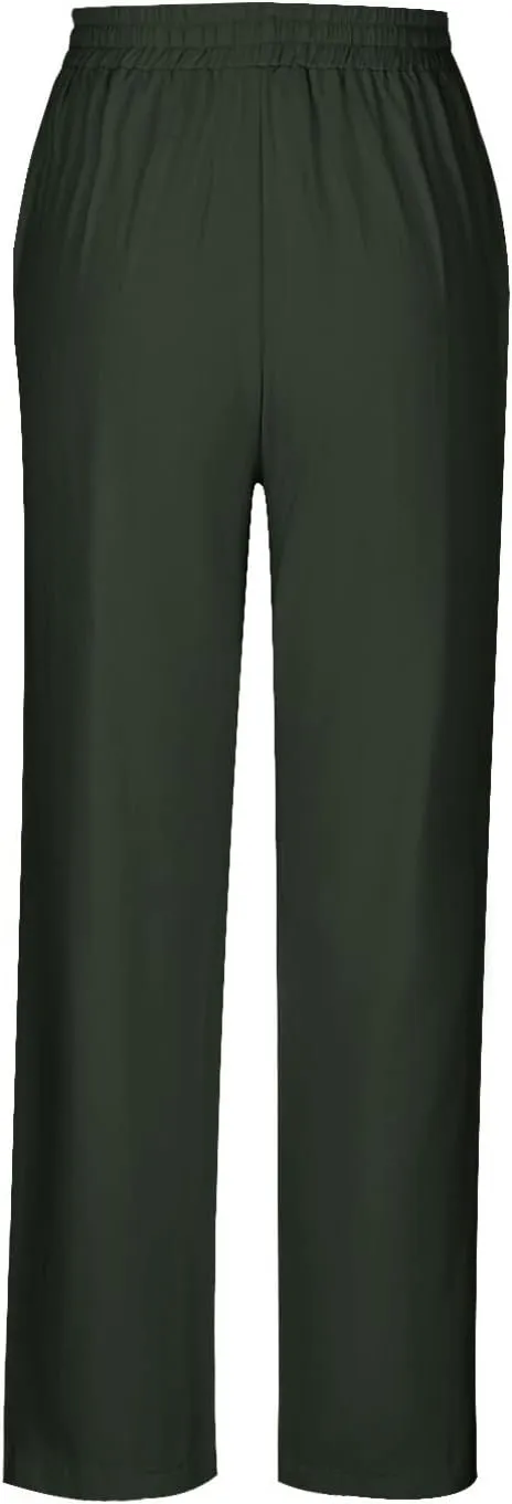 DASAYO Linen Pants Women Trendy Drawstring Elastic Waist Straight Leg Trousers Lightweight Comfy Besch Pants Summer Clothes