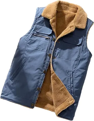 Dcvmvmn Men Winter Warm Corduroy Vest Coat Stand Collar Thicken Cotton Padded Sleeveless Jacket Waistcoat