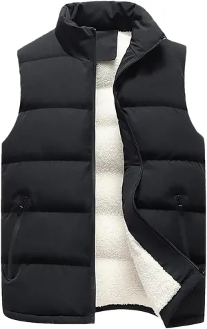 Dcvmvmn Men's Winter Oversized Loose Waistcoat Thickened Warm Cotton Padded Puffer Jacket Vests