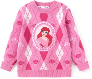 Disney Frozen Elsa Anna Princess Toddler Girl Christmas Sweater: Long Sleeve Crew Neck Knit Pullover Jumper 2-6 Years