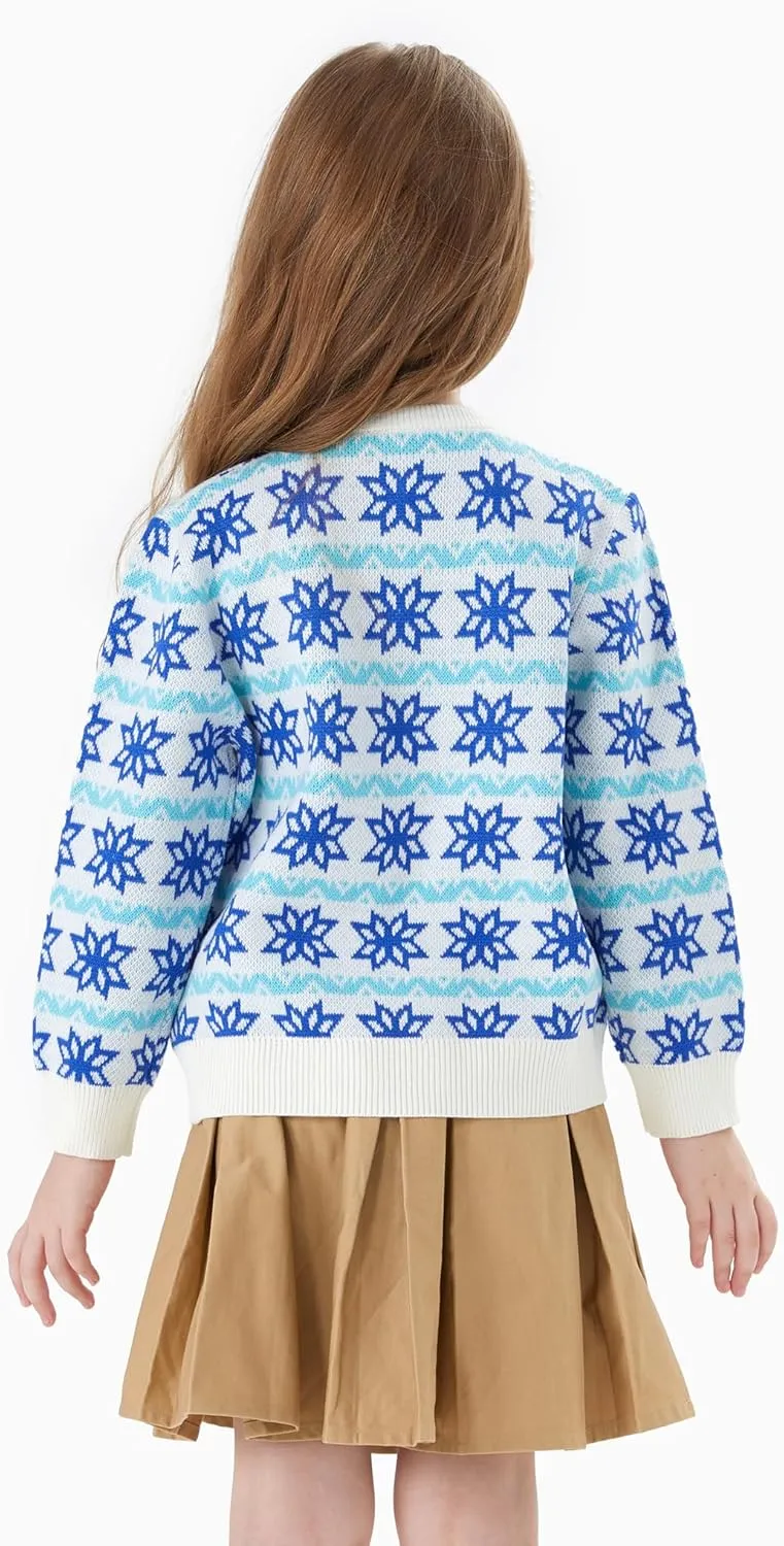 Disney Frozen Elsa Anna Princess Toddler Girl Christmas Sweater: Long Sleeve Crew Neck Knit Pullover Jumper 2-6 Years