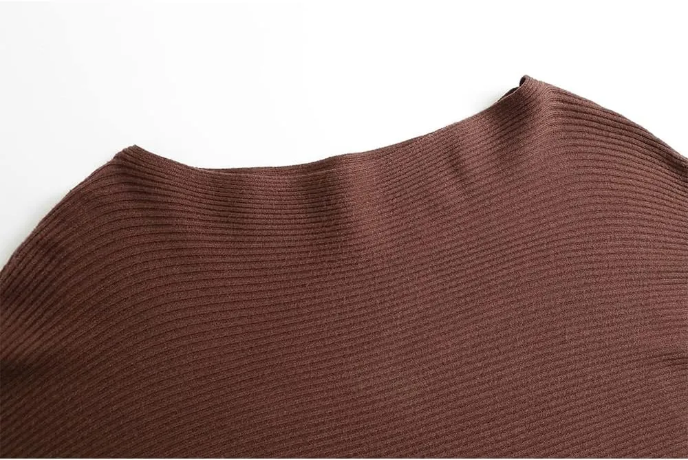 EDSTAR Women Dolman Batwing Sleeves Knitted Sweaters Winter Boat Neck Pullovers Tops