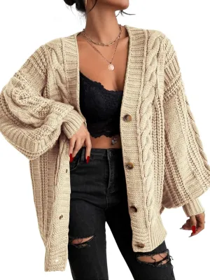 EXLURA Womens 2024 Oversized Cardigan Sweaters Fall Winter Lightweight Soft Knit Cardigan Open Front Button Outwear Coats