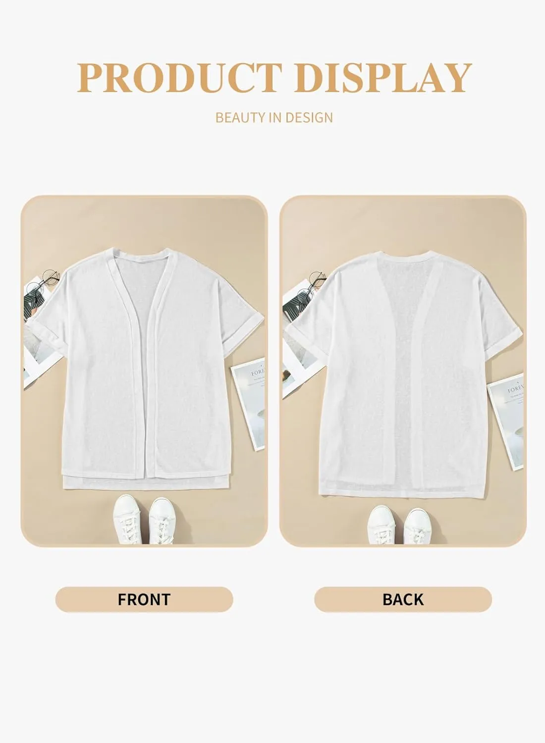 Eytino Womens Plus Size Cardigan Casual Short Sleeve Lightweight Kimono Open Front Coverup Tops(1X-5X)
