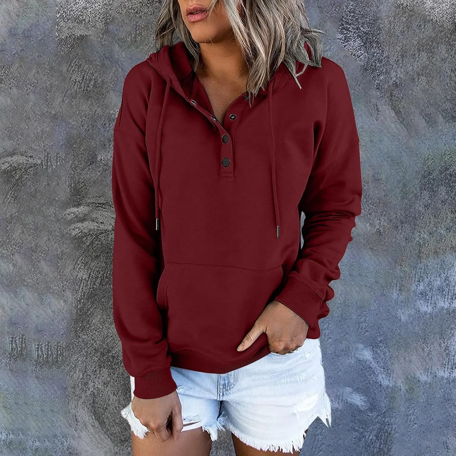 Fall clothes for women 2024 Casual Oversized Sweatshirts Cute Drawstring Hoodies Sweaters Long Sleeve Pullover Tops