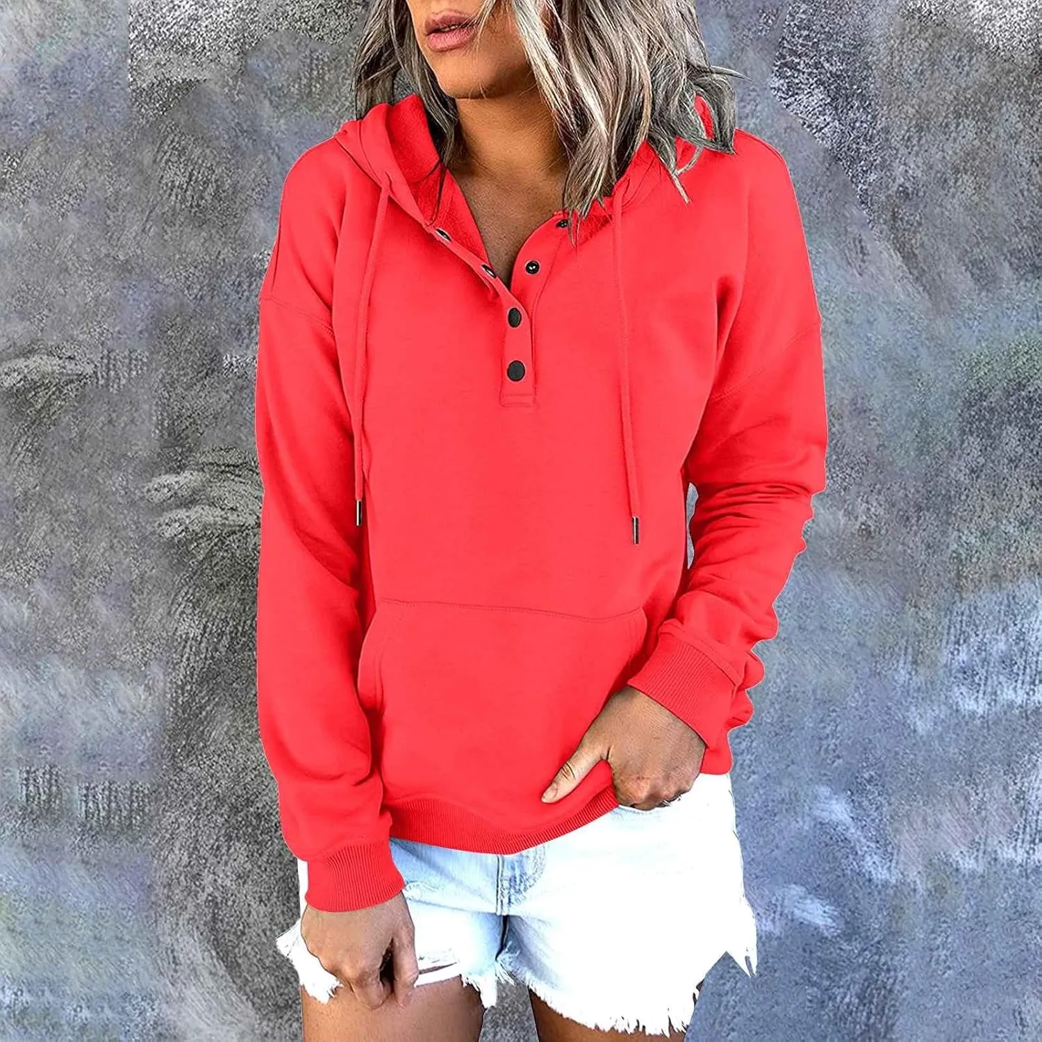 Fall clothes for women 2024 Casual Oversized Sweatshirts Cute Drawstring Hoodies Sweaters Long Sleeve Pullover Tops