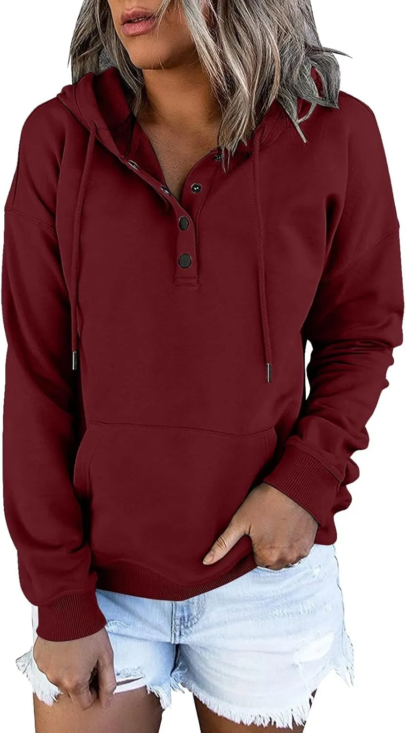 Fall clothes for women 2024 Casual Oversized Sweatshirts Cute Drawstring Hoodies Sweaters Long Sleeve Pullover Tops