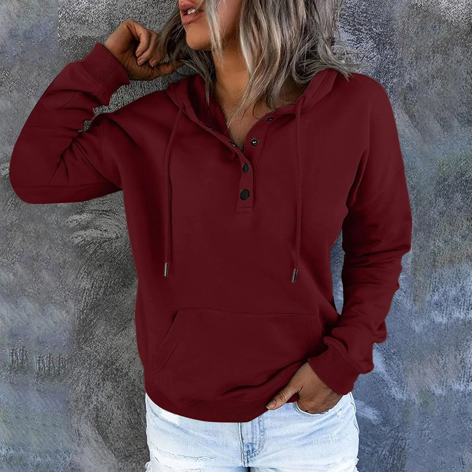Fall clothes for women 2024 Casual Oversized Sweatshirts Cute Drawstring Hoodies Sweaters Long Sleeve Pullover Tops