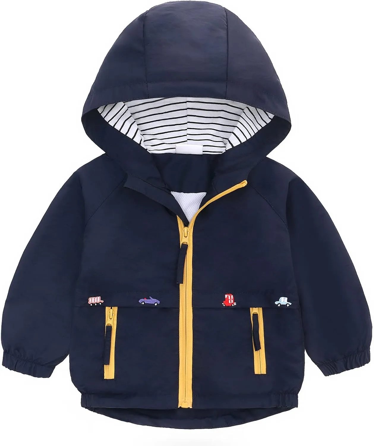 famuka Toddlers Windbreaker Jacket Little Boy Hooded Coat Casual Outerwear