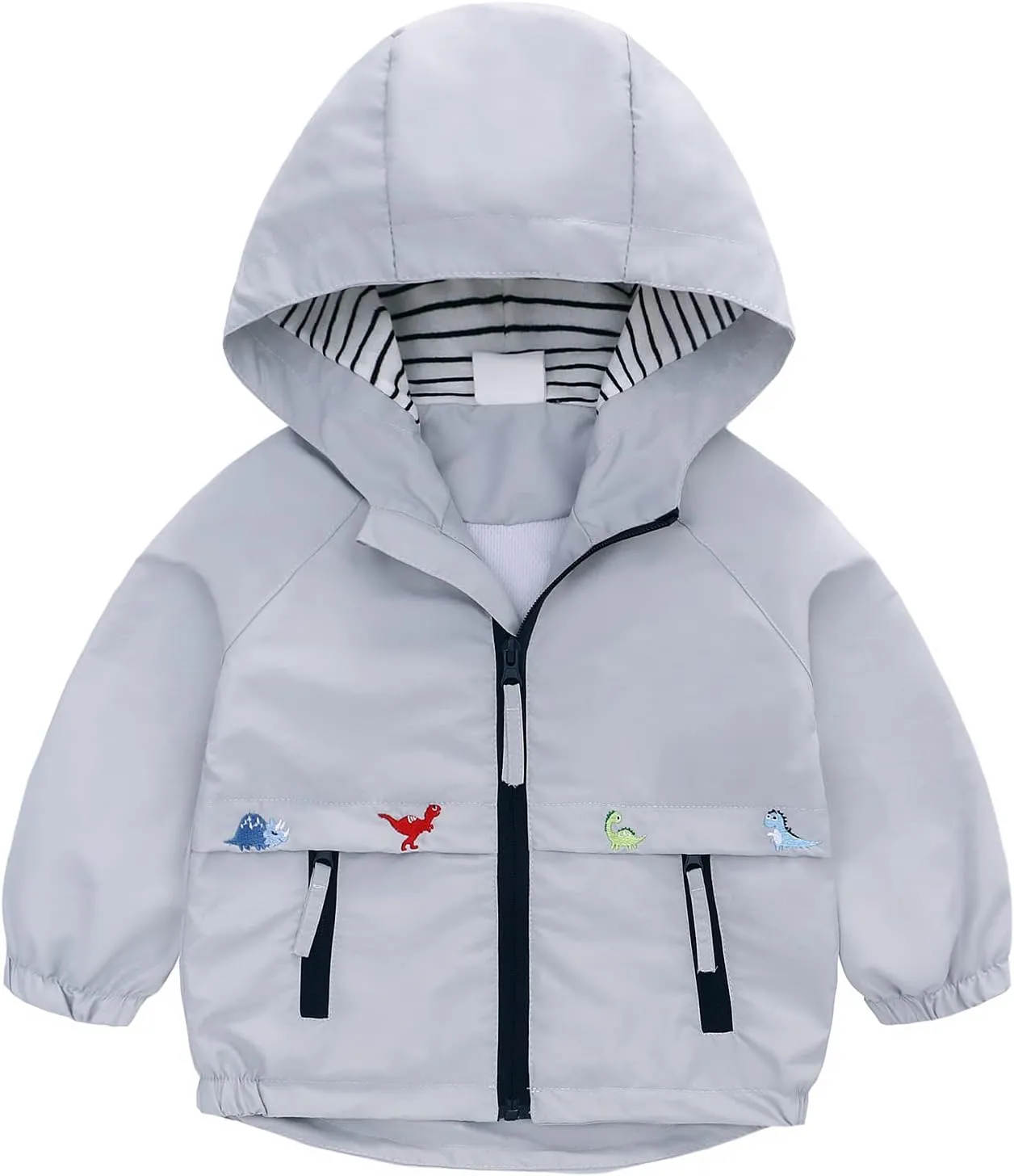 famuka Toddlers Windbreaker Jacket Little Boy Hooded Coat Casual Outerwear