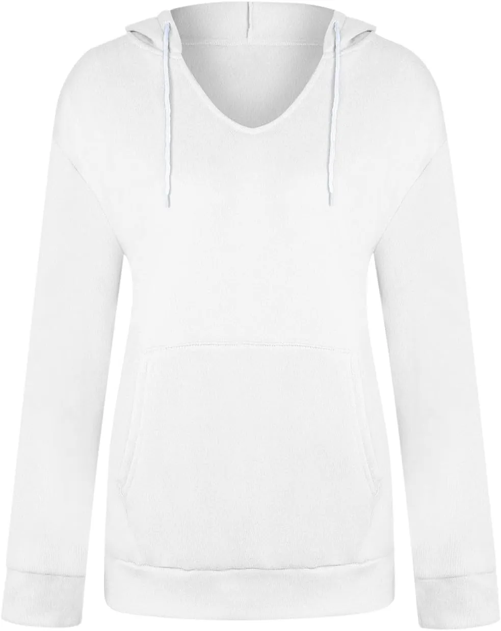 Fashion Hooded Tops for Women Oversized Hoodies Sweatshirts V Neck Long Sleeve Pullover Shirts Loose Fit Sweater