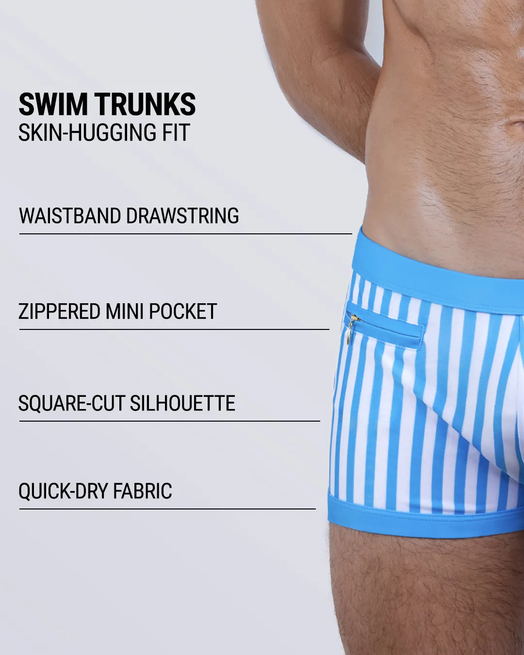 FAST LINES (SKY BLUE) - Swim Trunks