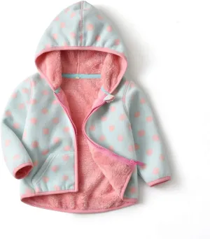 Feidoog Toddler Fleece Jacket Baby Boys Girls Hooded Waterproof Zipper Long Sleeve Thick Warm Outerwear